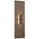 Aperture Vertical Sconce - Bronze Finish - White Art Glass