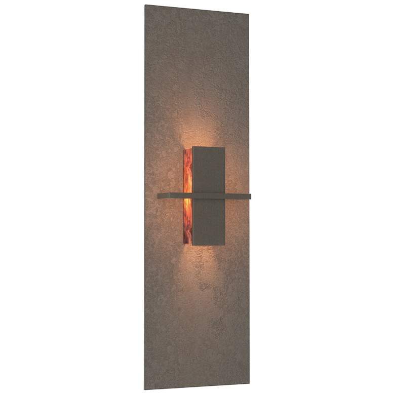 Image 1 Aperture Vertical Sconce - Dark Smoke Finish - Topaz Glass