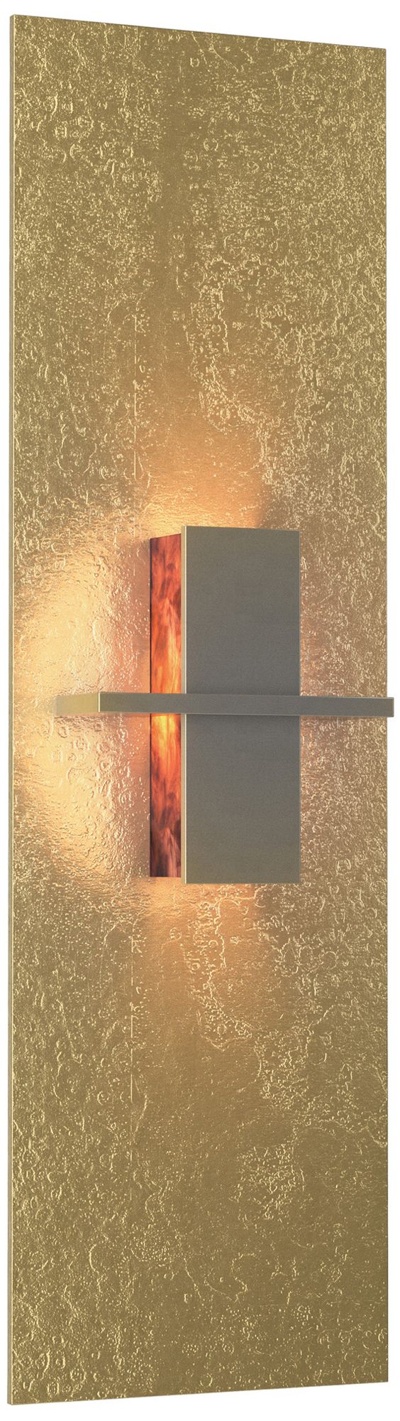 Aperture Vertical Sconce - Modern Brass - Topaz Glass - Made to Order