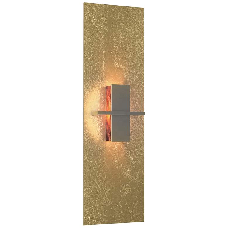 Image 1 Aperture Vertical Sconce - Modern Brass - Topaz Glass