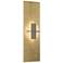Aperture Vertical Sconce - Modern Brass - White Art Glass