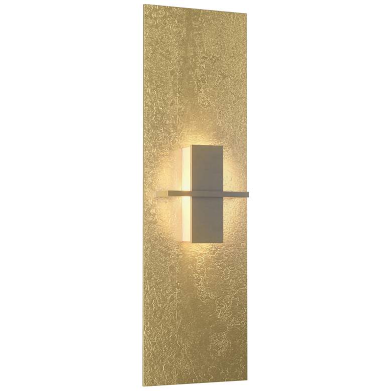 Image 1 Aperture Vertical Sconce - Modern Brass - White Art Glass
