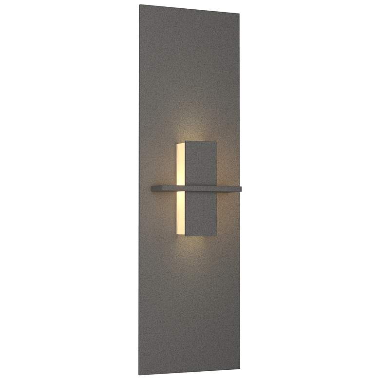 Image 1 Aperture Vertical Sconce - Natural Iron Finish - White Art Glass