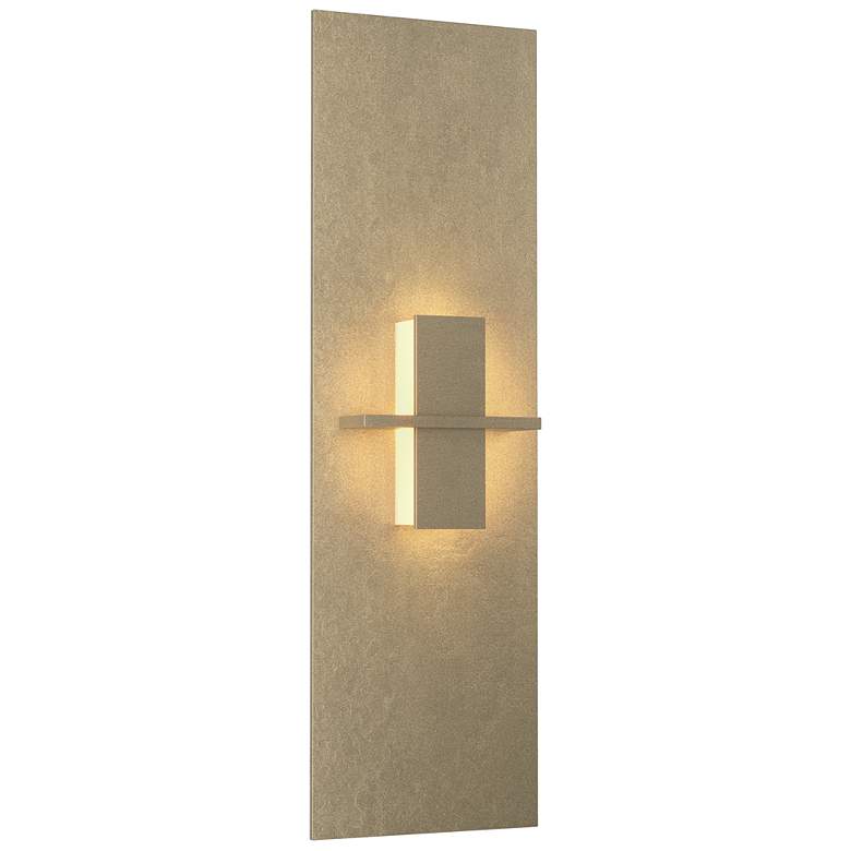 Image 1 Aperture Vertical Sconce - Soft Gold Finish - White Art Glass