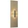 Aperture Vertical Sconce - Soft Gold Finish - White Art Glass