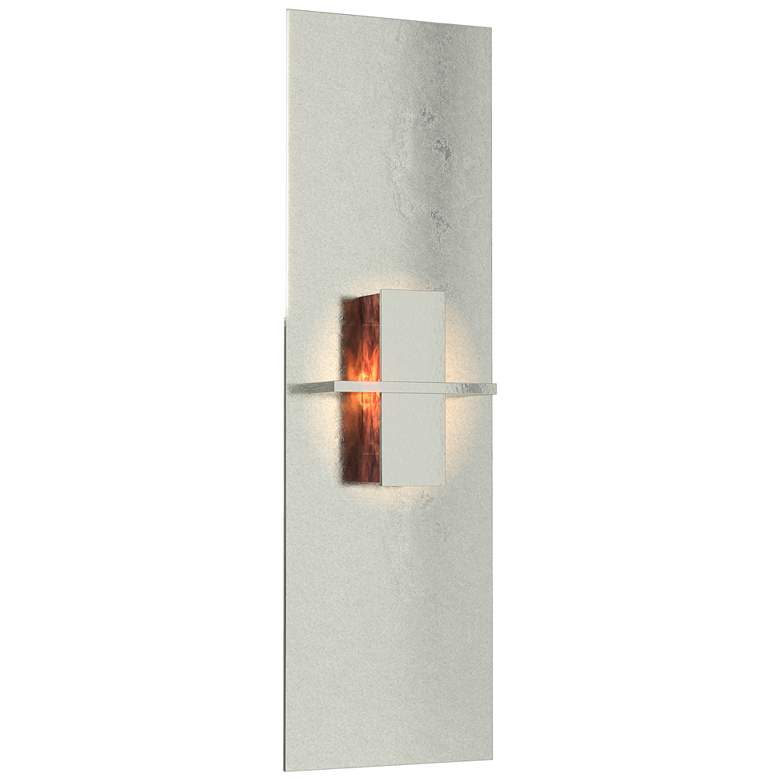 Image 1 Aperture Vertical Sconce - Sterling Finish - Topaz Glass
