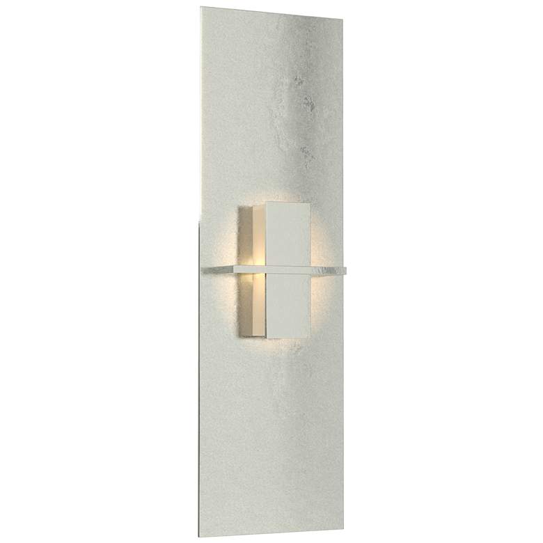 Image 1 Aperture Vertical Sconce - Sterling Finish - White Art Glass