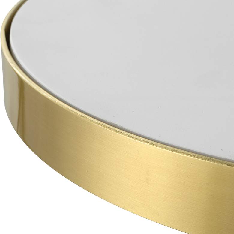 Image 3 Apex 12 1/2"W Matte White Brushed Brass Round Accent Table more views