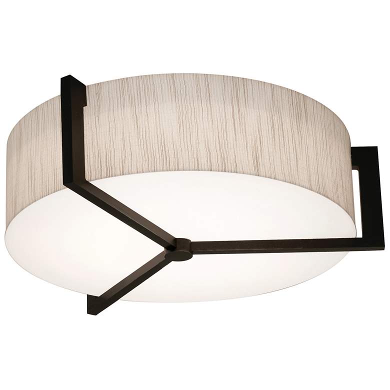 Image 1 Apex 12" Flush Mount - Espresso Finish - Jute Shade