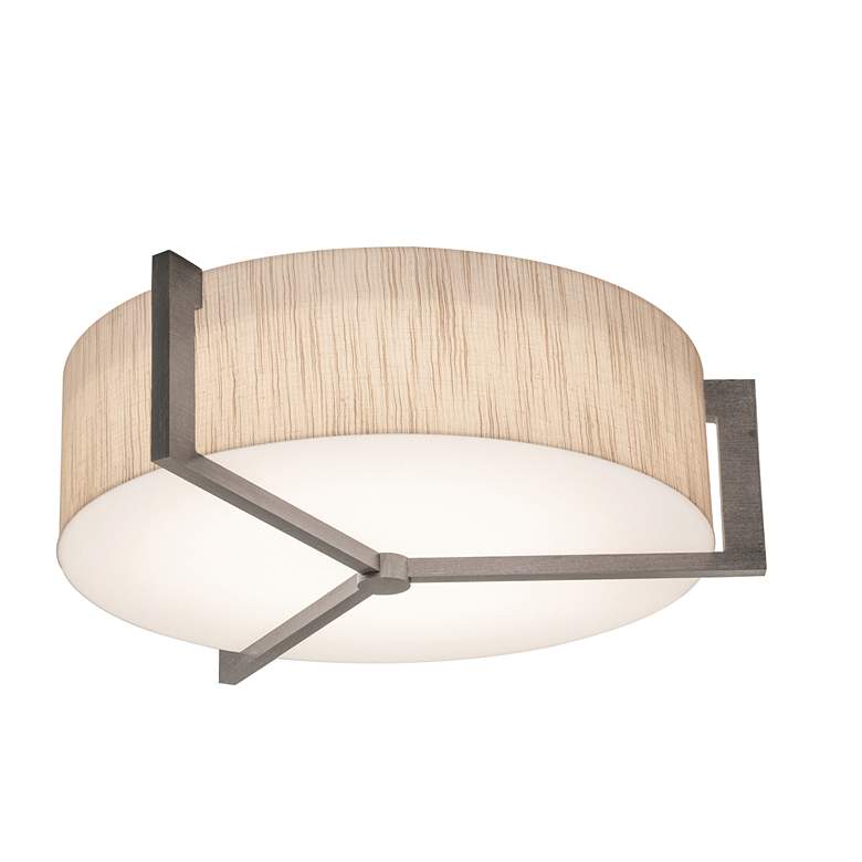 Image 1 Apex 12" Flush Mount - Weathered Grey Finish - Jute Shade