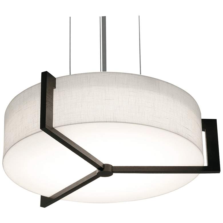 Image 1 Apex 12 inch Pendant - Espresso Finish - Linen White Shade