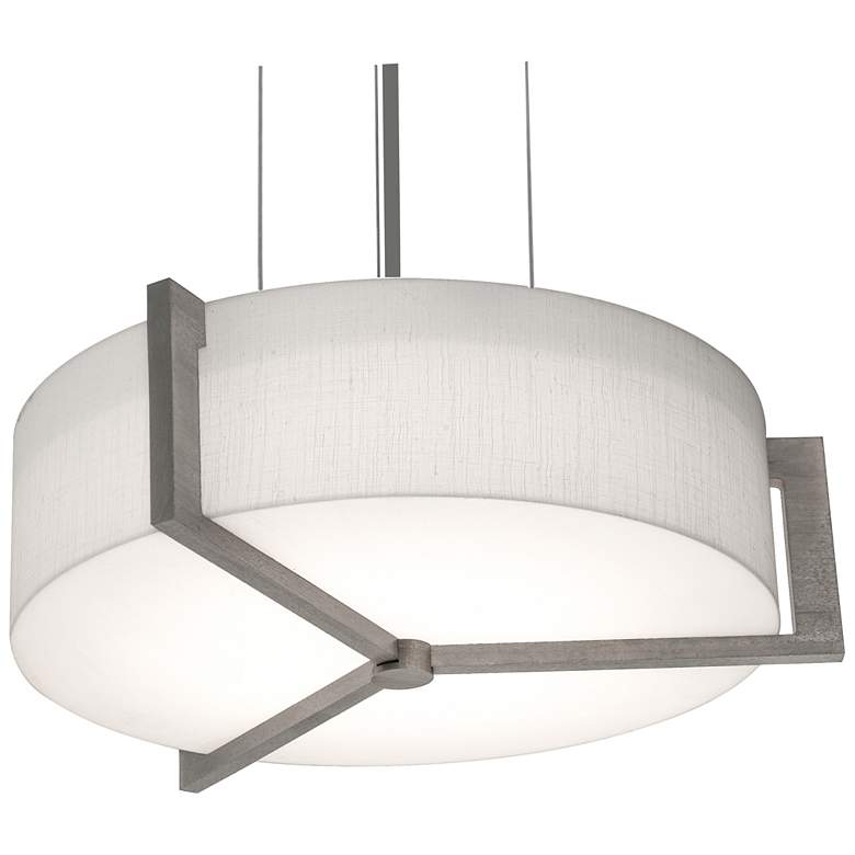 Image 1 Apex 12" Pendant - Weathered Grey Finish - Linen White Shade