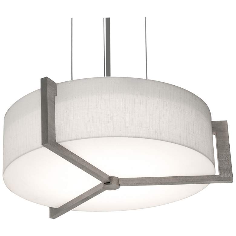 Image 1 Apex 12 inch Pendant - Weathered Grey Finish - Linen White Shade