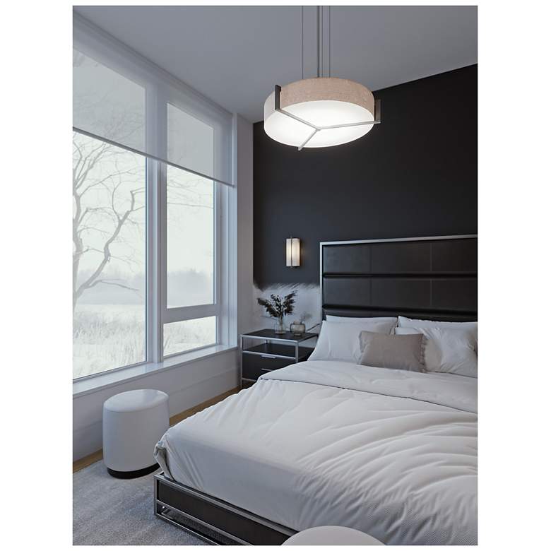 Image 4 Apex 12" Pendant - Weathered Grey Finish - Linen White Shade more views
