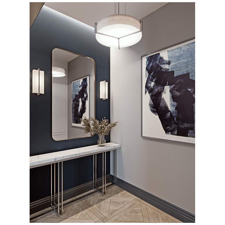 Image 5 Apex 12" Pendant - Weathered Grey Finish - Linen White Shade more views