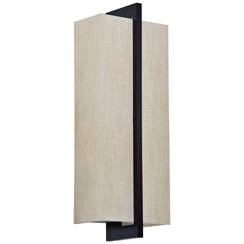 Image 1 Apex 13 1/2" High Espresso LED Wall Sconce with Jute Shade