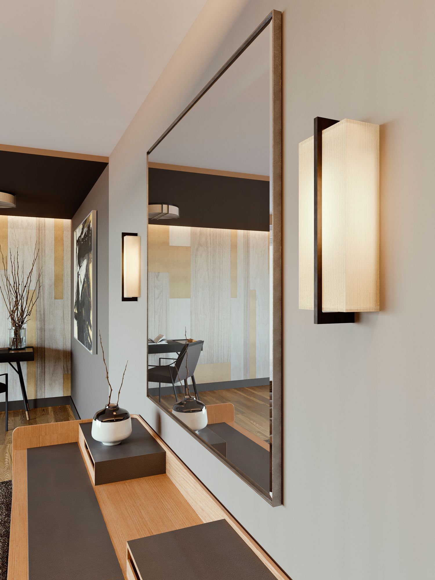 Image 4 Apex 13 1/2" High Espresso LED Wall Sconce with Jute Shade more views