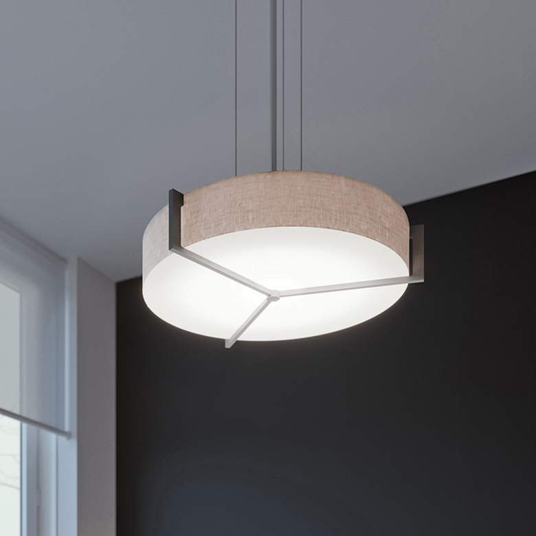 Image 1 Apex 14 1/4" Wide Espresso LED Drum Pendant Light