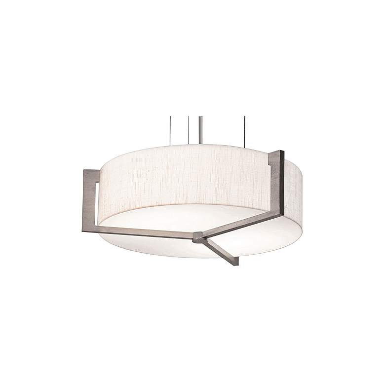 Image 1 Apex 14 1/4 inch Wide Weathered Gray LED Drum Pendant Light