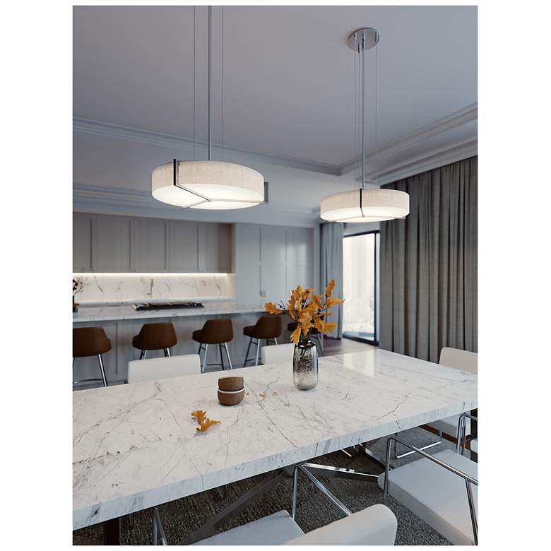Image 4 Apex 14 1/4" Wide Weathered Gray LED Drum Pendant Light more views