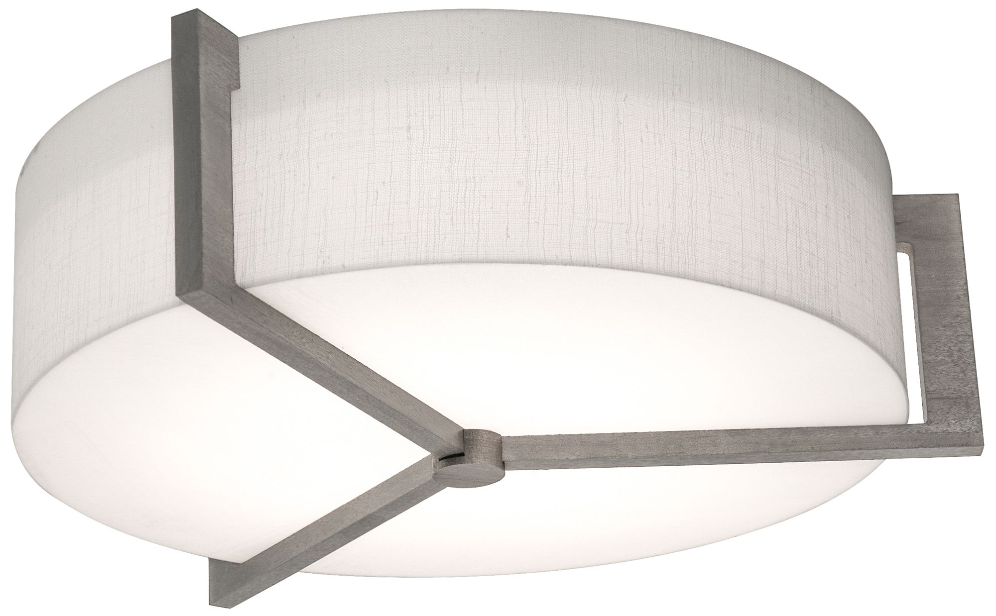 Apex 14 1/4"W Linen White and Weathered Gray Ceiling Light