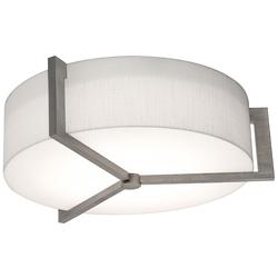 Apex 14 1/4"W Linen White and Weathered Gray Ceiling Light