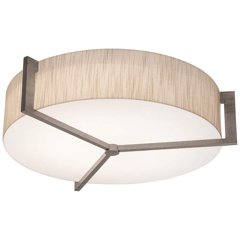 Image 1 Apex 15" Flush Mount - Weathered Grey Finish - Jute Shade