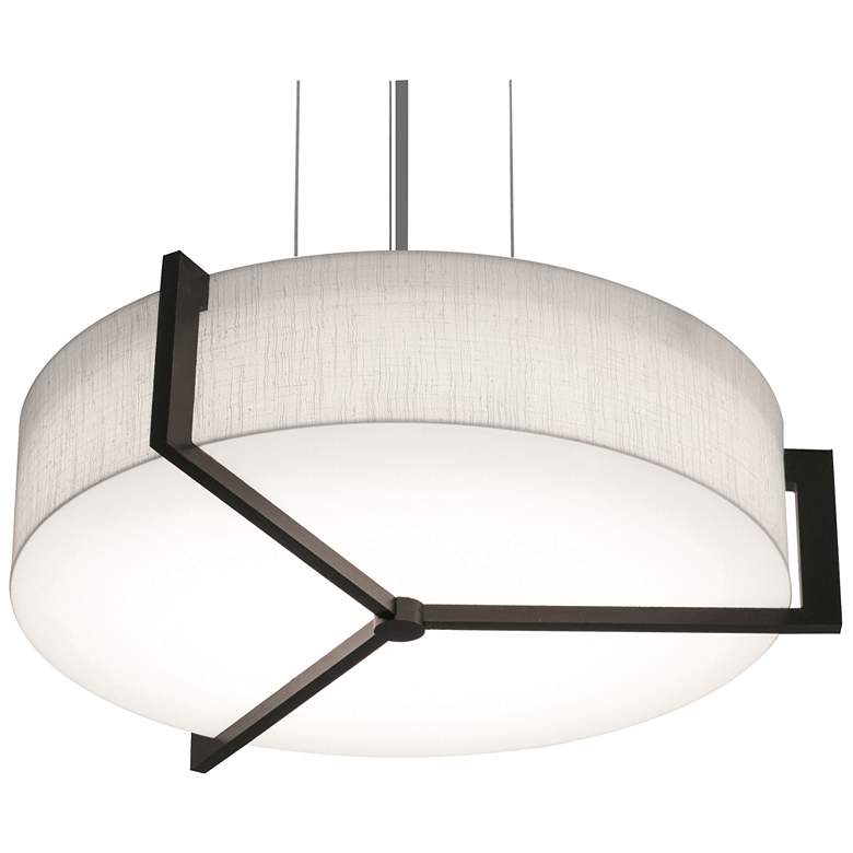 Image 1 Apex 15 inch Pendant - Espresso Finish - Linen White Shade