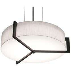 Apex 15" Pendant - Espresso Finish - Linen White Shade