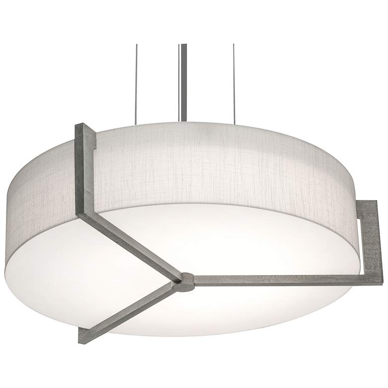 Image 1 Apex 15" Pendant - Weathered Grey Finish - Linen White Shade