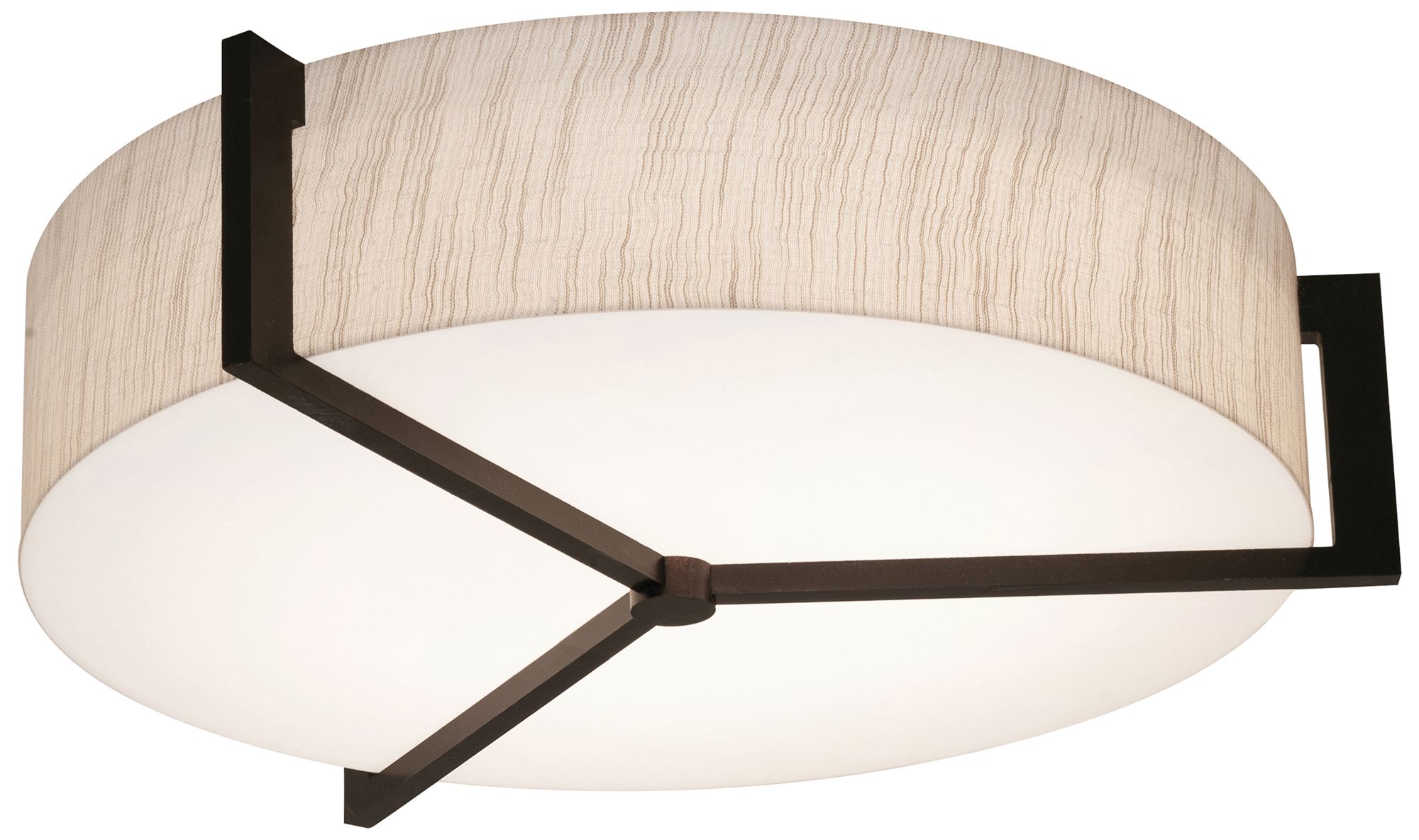 Apex 17" Flush Mount - Espresso Finish - Jute Shade