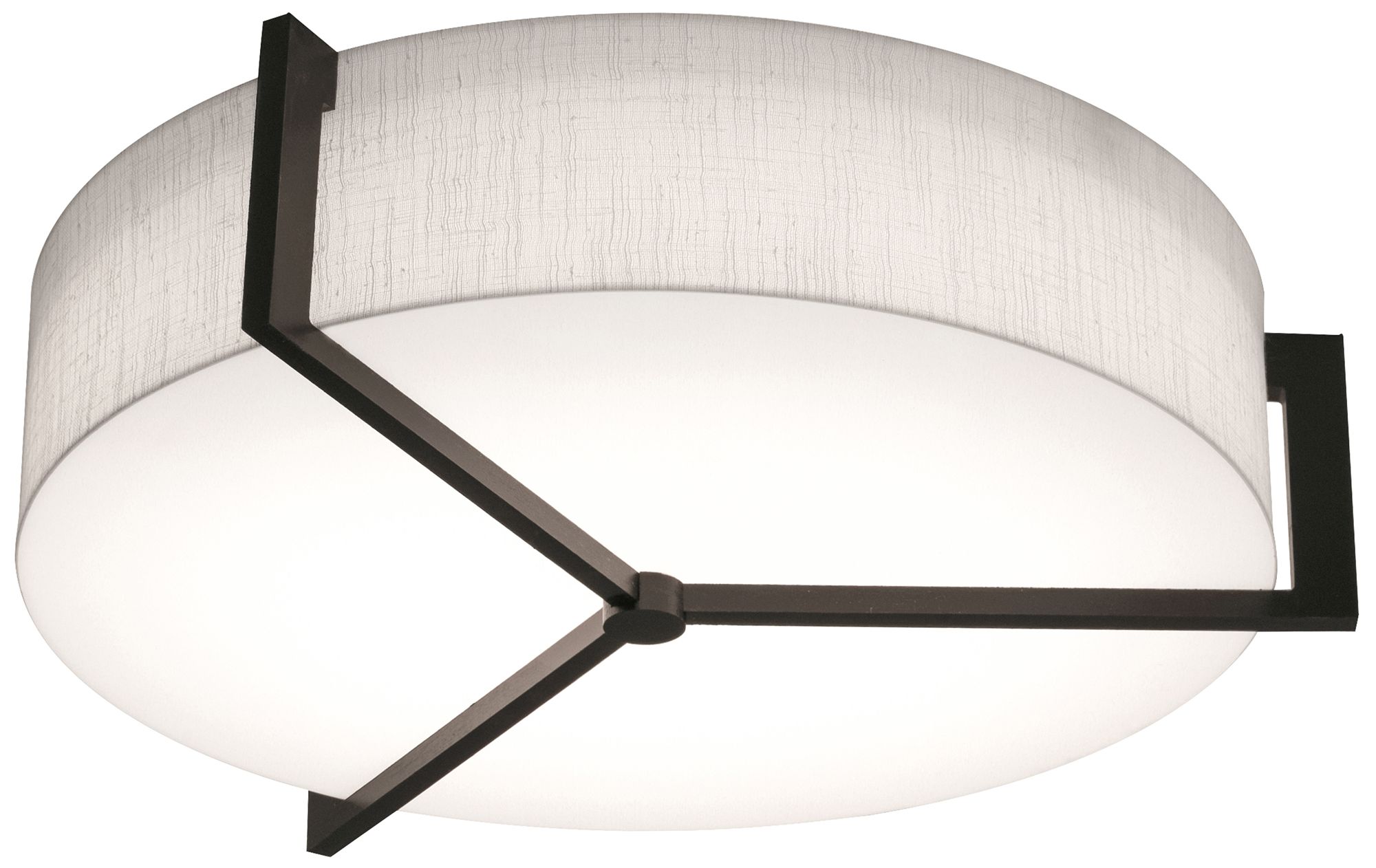 Apex 17" Flush Mount - Espresso Finish - Linen White Shade