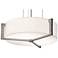 Apex 17" LED Pendant - Weathered Grey Finish - Linen White Shade