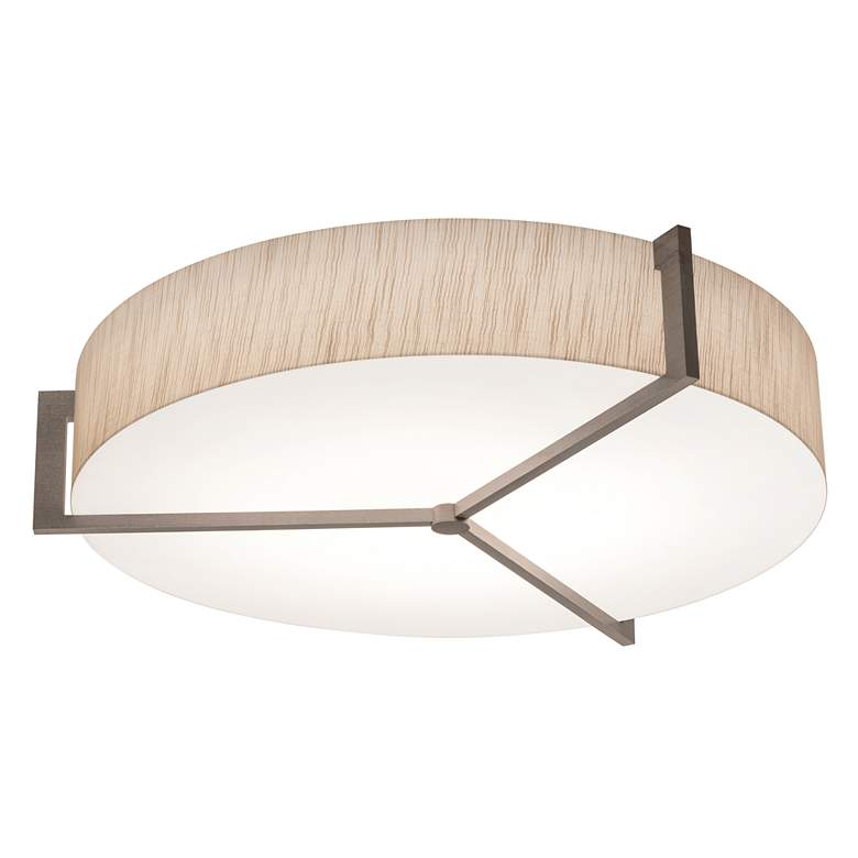 Image 1 Apex 19" Flush Mount - Weathered Grey Finish - Jute Shade