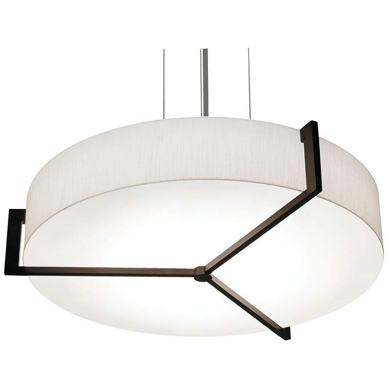 Image 1 Apex 19" Pendant - Espresso Finish - Linen White Shade