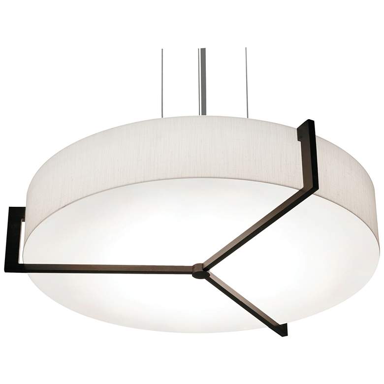 Image 1 Apex 19 inch Pendant - Espresso Finish - Linen White Shade