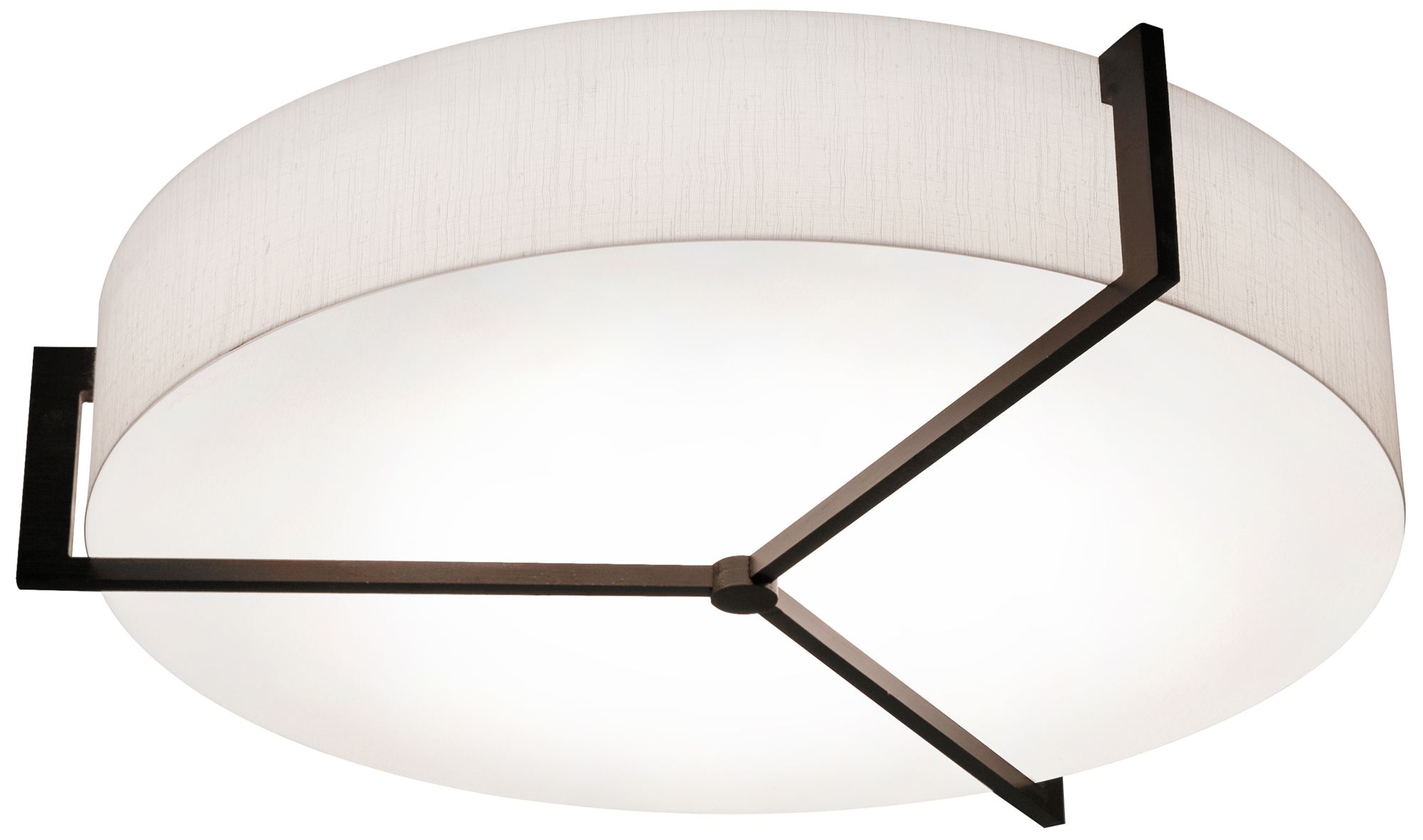 Apex 21 1/4" Flush Mount - Espresso Finish - Linen White Shade
