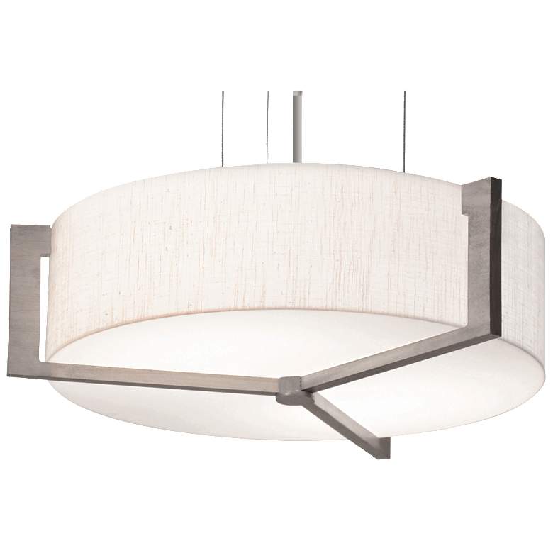 Image 1 Apex 21 1/4" Wide Satin Nickel LED Drum Pendant Light