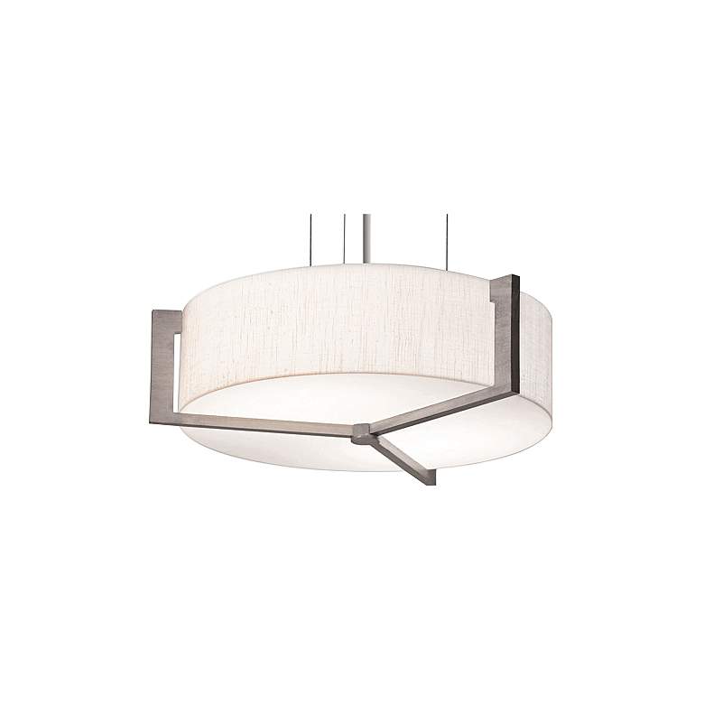 Image 1 Apex 22 1/4" Wide Weathered Gray LED Drum Pendant Light