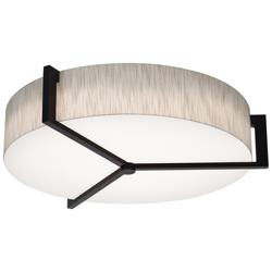 Apex 27.15&quot; Wide Espresso LED Flush Mount With Jute Shade