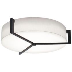 Apex 27.15&quot; Wide Espresso LED Flush Mount With Linen White Shade