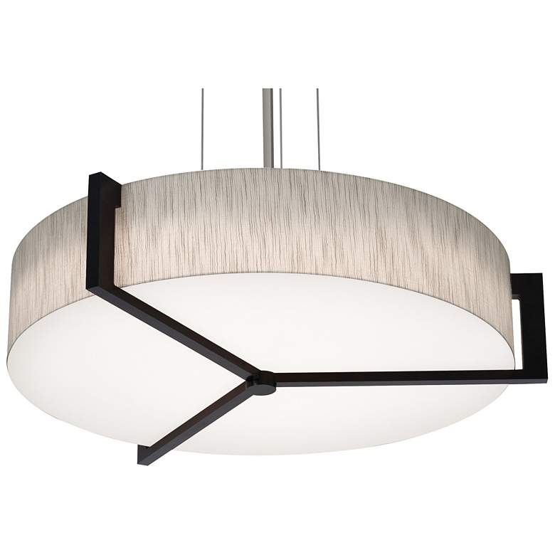 Image 1 Apex 27.15" Wide Espresso LED Pendant With Jute Shade
