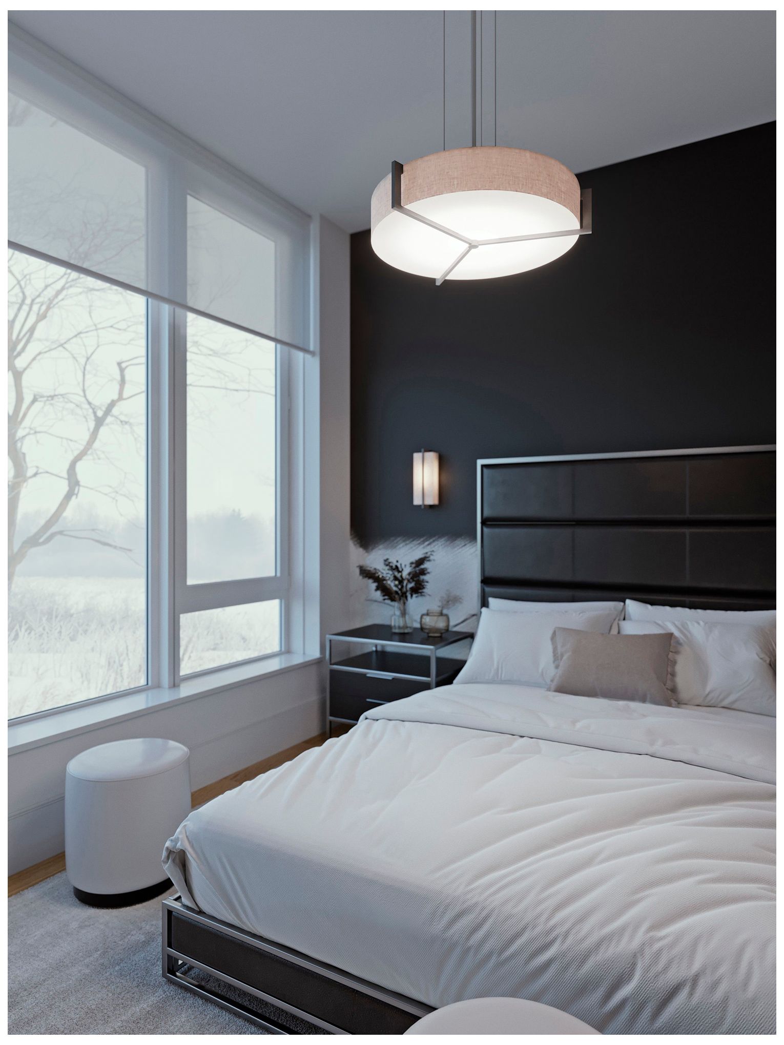 Image 3 Apex 27.15" Wide Espresso LED Pendant With Jute Shade more views