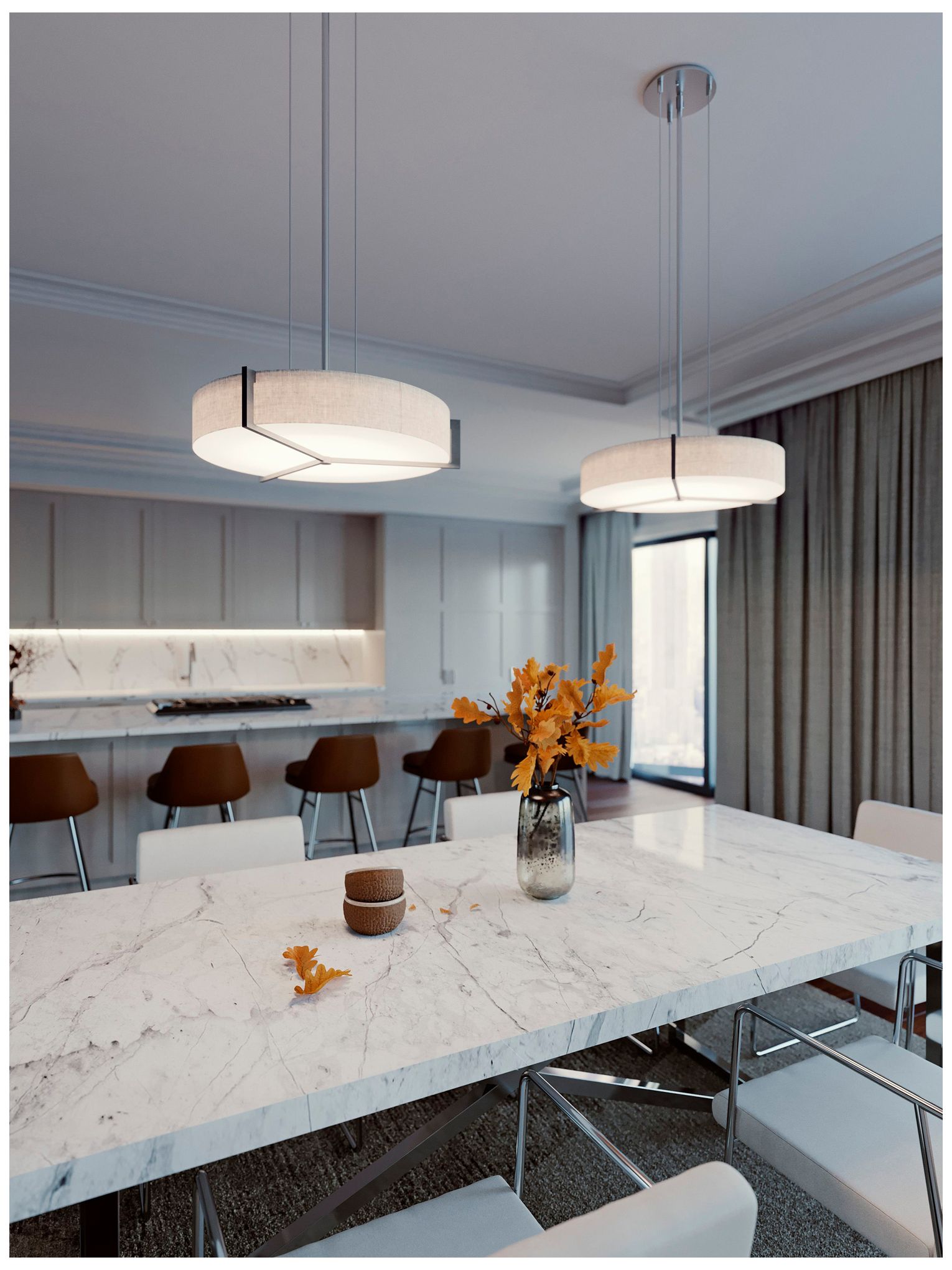 Image 5 Apex 27.15" Wide Espresso LED Pendant With Jute Shade more views