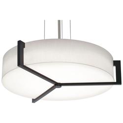 Apex 27.15&quot; Wide Espresso LED Pendant With Linen White Shade