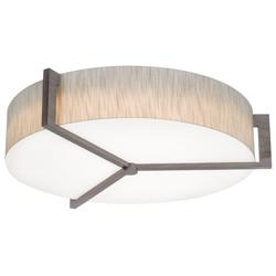 Apex 27.15&quot; Wide Weathered Grey Flush Mount With Jute Shade