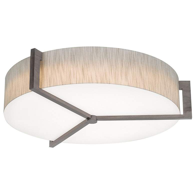 Image 1 Apex 27.15 inch Wide Weathered Grey Flush Mount With Jute Shade