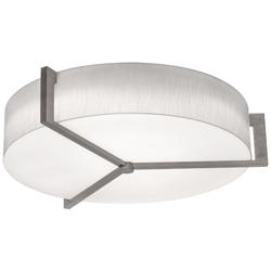 Apex 27.15&quot; Wide Weathered Grey Flush Mount With Linen White Shade