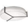 Apex 27.15" Wide Weathered Grey Flush Mount With Linen White Shade