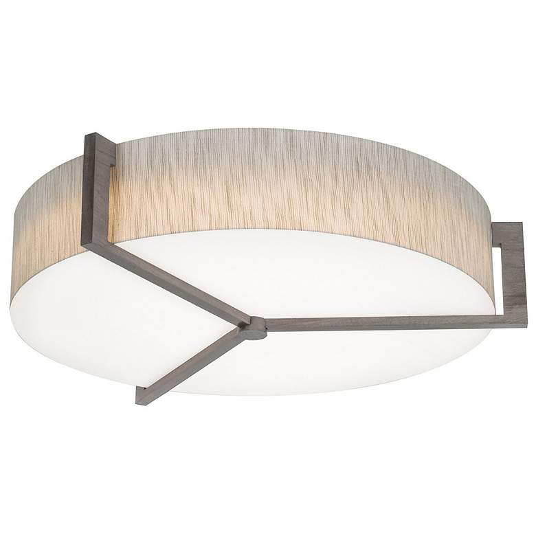 Image 1 Apex 27.15" Wide Weathered Grey LED Flush Mount With Jute Shade